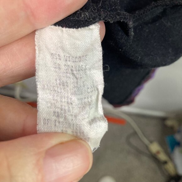 Womens Betsy Johnson Floral Dress Faux Wrap Top Black Red Knit S Viscose Spandex - Picture 9 of 10